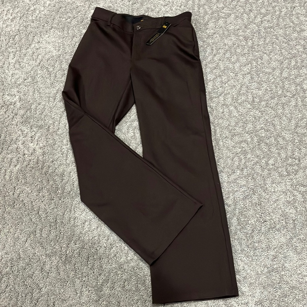 Womens Lee Flex-Motion Regular Fit Midrise Brown Pants Size 10 Medium NWT